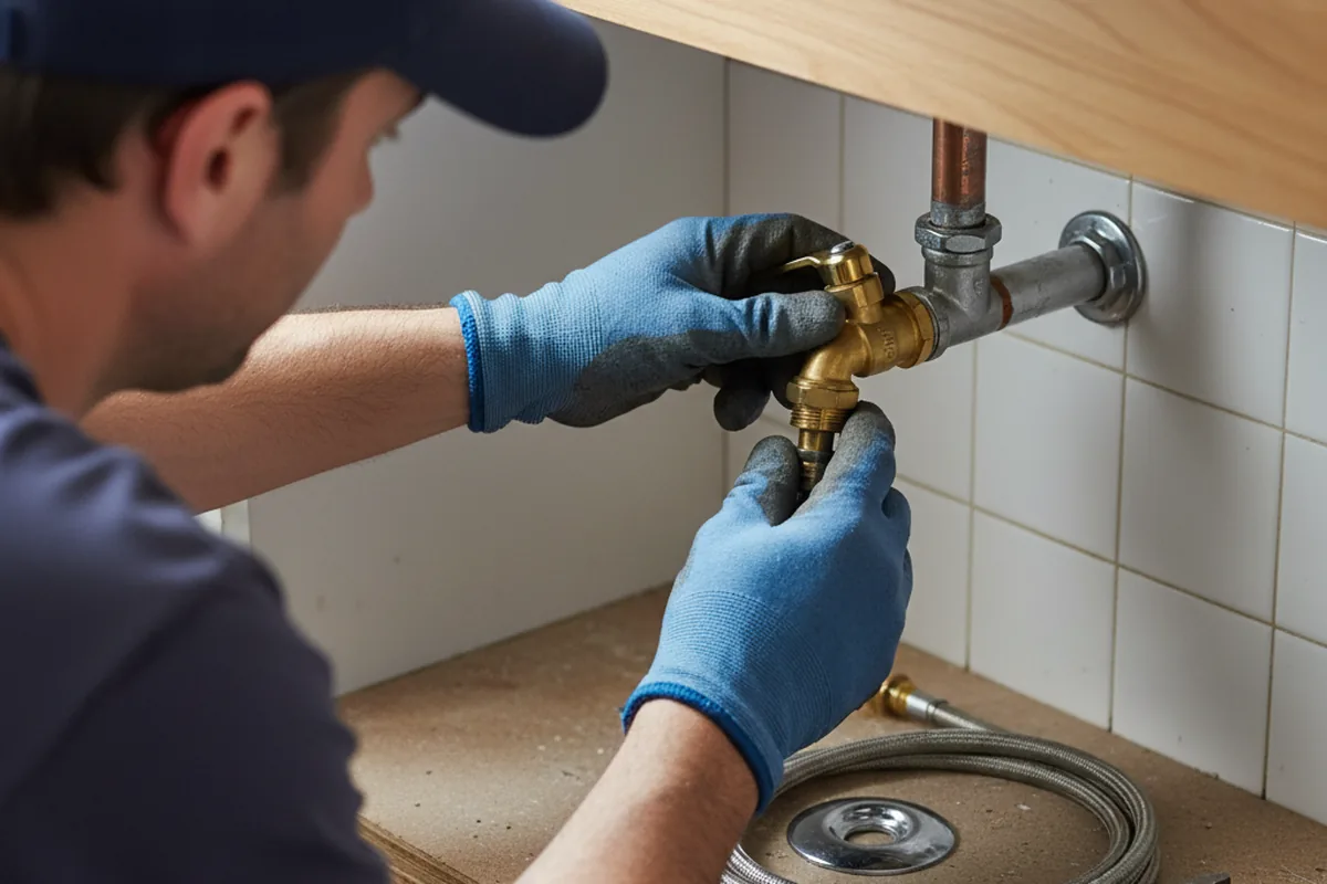 Shutoff valve and fitting work during Emergency Plumbing in Kimball